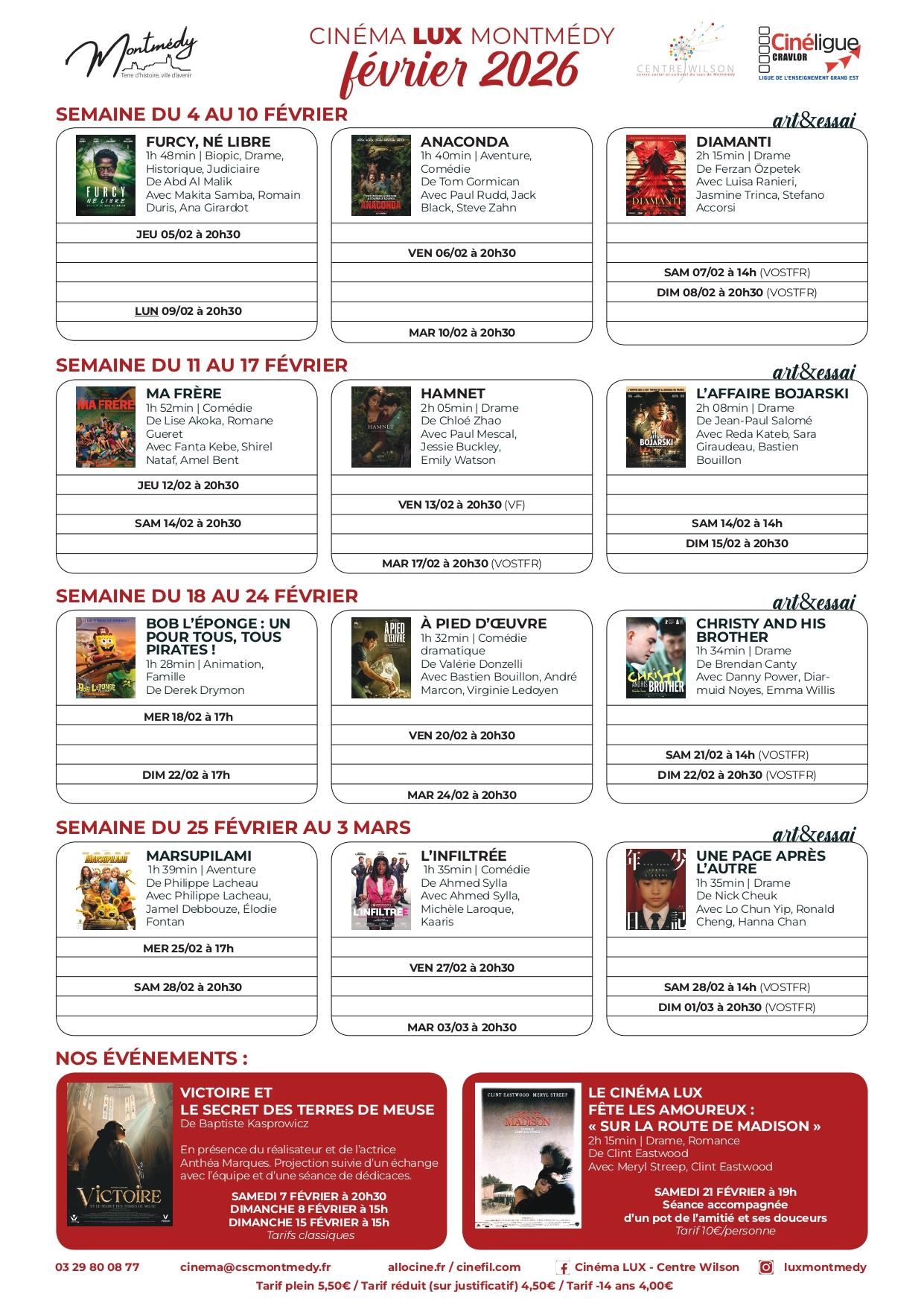 PROGRAMME FEVRIER 2026